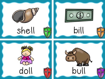 Word Sort Double Consonants ss, ll, zz, ff with No Prep Printables and Game