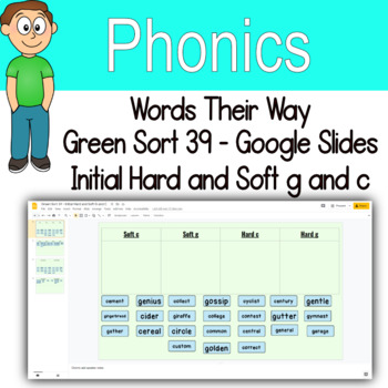 Preview of Word Sort Initial Hard and Soft G and C Google Slides