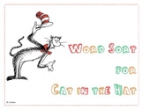 Word Sort Activity for Dr Seuss's Cat in the Hat
