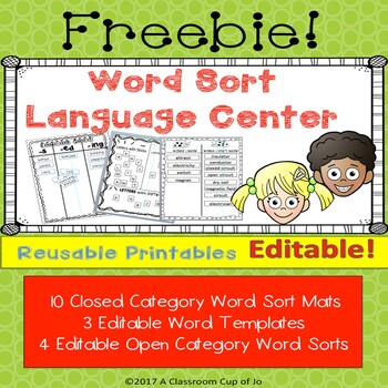 Preview of Word Sort Maps for Spelling, Vocabulary & Comprehension  (Editable!)