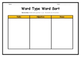Word Sort - Nouns, Adjectives, Verbs
