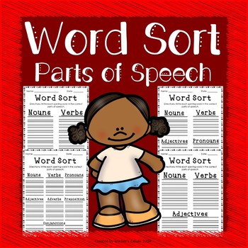 Preview of Parts of Speech - Word Sort