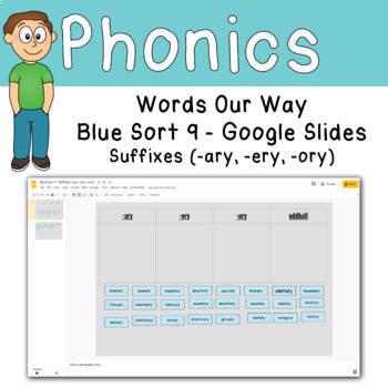 Preview of Word Sort Suffixes (-ary -ery -ory) Google Slides and Google Form