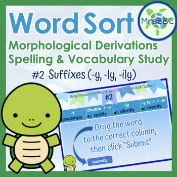 Preview of Word Sort: Suffixes -y, -ly, -ily Adjectives & Adverbs Digital Boom Cards™
