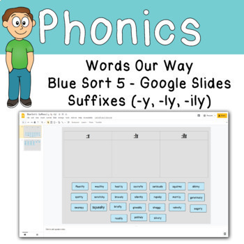 Preview of Word Sort Suffixes (-y, -ly, -ily) Google Slides and Forms