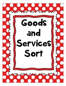 Preview of Goods and Services Word Sort