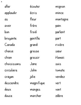 Word Sort (les noms, les adjectifs, les verbes) by Mlle Learn | TpT