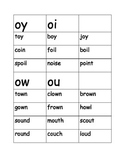 Word Sort  /oy/ /oi/, /ou/, /ow/