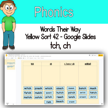 Preview of Word Sort  tch and ch Google Slides