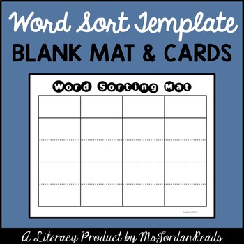 Word Sorting Mat Cards Editable Template by MsJordanReads TpT