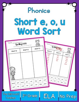 Preview of Word Sorting! Short E, O & U Sound