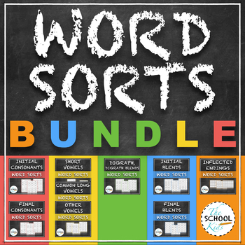 Preview of Word Sorts Bundle for Consonants Vowels Digraphs Blends Inflected Endings