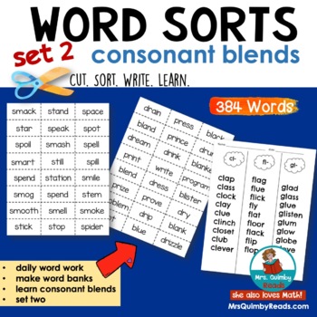 Preview of Word Sorts | Consonant Blends | Writing Workshop | Daily Word Work