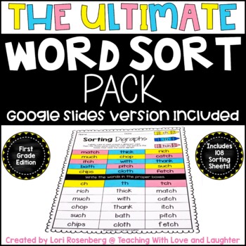 Preview of The ULTIMATE Spelling Patterns Word Sort Pack {First Grade} Google Classroom