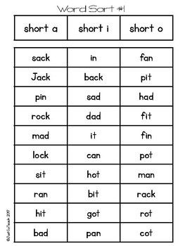 1st Grade Word Sorts by Just Go Teach | Teachers Pay Teachers