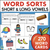 Word Sorts LONG AND SHORT VOWELS  Vowel Consonant E CVC CV