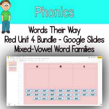 Preview of Word Sorts Word Families with Mixed Vowels Google Slides