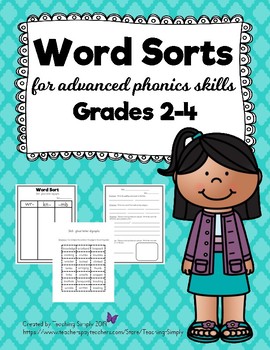 Word Sorts for Advanced Phonics Skills Practice Packet for Distance ...