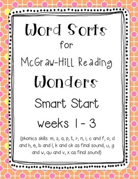 Preview of Word Sorts for Reading Wonders Smart Start weeks 1 - 3 Bundle