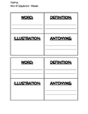 Word Squares Graphic Organizer to use with Wonders McGraw 