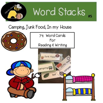 Preview of Word Stacks #5 Camping, Junk Food, In My House