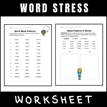 Preview of Word Stress : A Comprehensive Vocabulary Printables Workheets