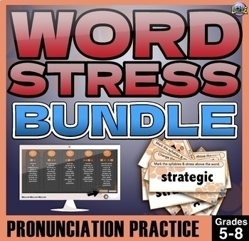 Preview of Word Stress Pronunciation & Speaking Fluency Activities and PowerPoints BUNDLE
