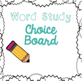 Word Study Activity Menu Board