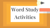 Word Study Activity Posters