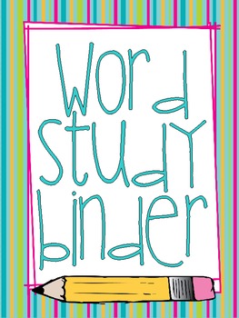 Preview of Word Study Binder and Dividers