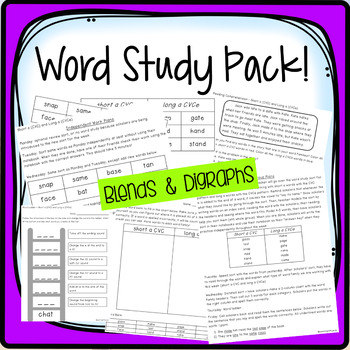 Preview of Word Study: Blends and Digraphs Pack