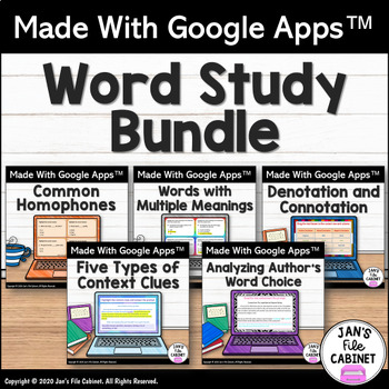 Preview of WORD STUDY BUNDLE Interactive Google Apps Lessons and Practice Activities