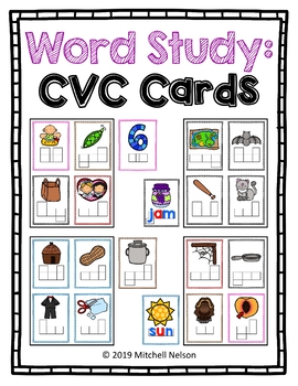 Word Study: Cvc Cards By Mitchell Nelson 