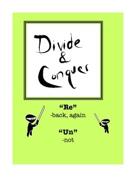 Preview of Word Study: "Divide and Conquer" Packet "Re" & "Un"