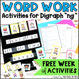 Words Work Activities Digraph ng FREE