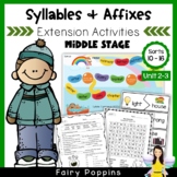 Word Study Games & Worksheets - Syllables and Affixes (Units 2-3)