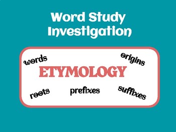 Preview of Word Study Investigation