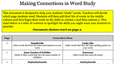Word Study - Making Connections in Word Study