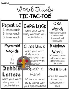 Tic Tac Toe Bingo - WordMint