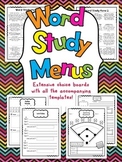 Word Study Menus and Activities for Upper Elementary Students