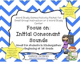 Word Study Packet-Initial Consonant Sounds-CCSS Aligned