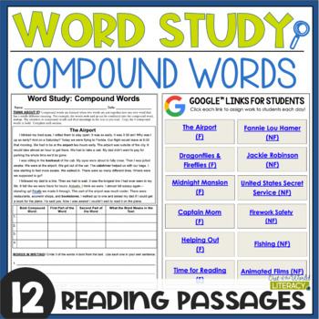 Preview of Word Study Passages - Compound Words - Digital & Print