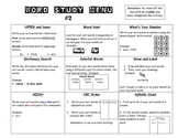 Word Study Spelling Menu - Spelling 