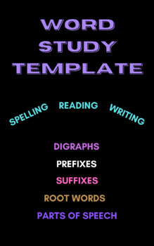 Preview of Word Study Template