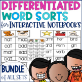 Word Study Differentiated Word Sorts BUNDLE Primary Phonics