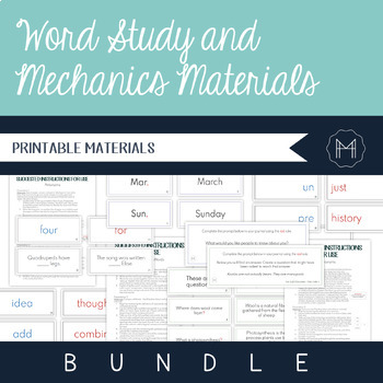 Preview of Word Study and Mechanics Materials Bundle!