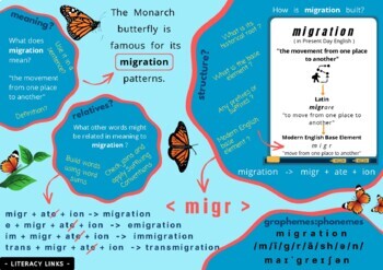 Preview of Word Study 'migration' - morphology, etymology, phonolgy