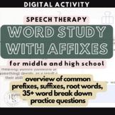 Word Study with Affixes (Prefix, Suffix) | Middle and High