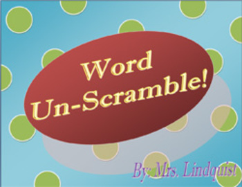 Preview of Word UnScramble - Word Games with Game Board