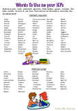 Word/Verb Bank for IEP Writing